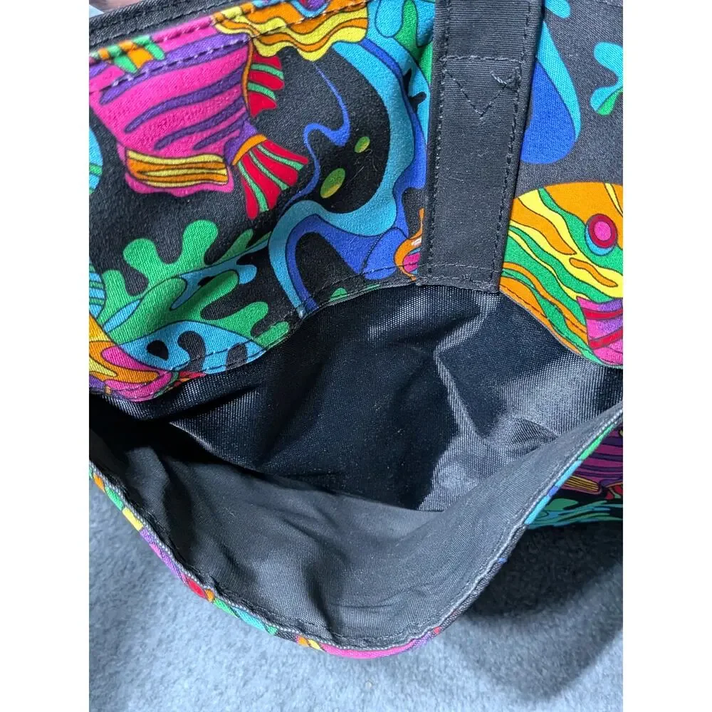 OAHU KAUAI HAWAII MAUI Tote Bag Tropical Floral Multicolor Hawaiian Travel Zip